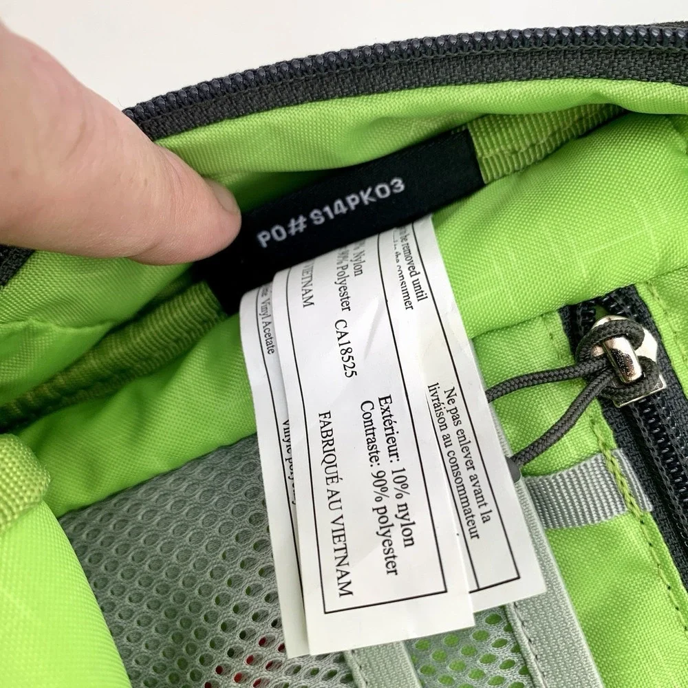 OSPREY Pixel Port Backpack Black w/ Green Lining Laptop Bag, w Osprey Logo
